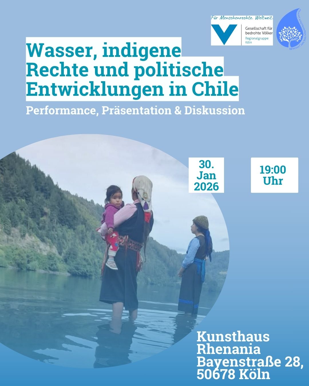 Wasser, indigene Rechte und politische Entwicklungen in Chile – Performance, Präsentation & Diskussion