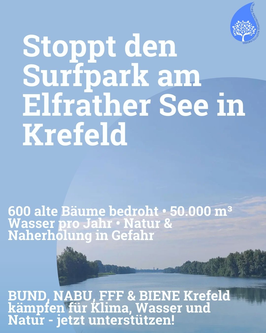 EIL: Klage gegen Surfpark am Elfrather See in Krefeld – Jetzt Natur und Klima verteidigen!