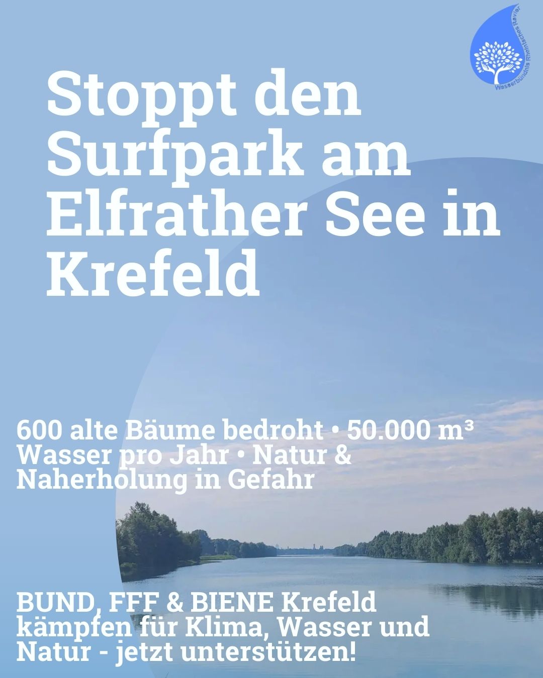 EIL: Klage gegen Surfpark am Elfrather See in Krefeld – Jetzt Natur und Klima verteidigen!